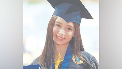 Young celebrity graduates with honors