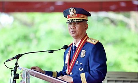 NO TO HAZING. Philippine National Police chief Gen. Jose Melencio Nartatez Jr. delivers his keynote address during the 46th Philippine National Police Academy Grand Alumni Homecoming on March 14, 2026 at Camp General Mariano N. Castañeda in Silang, Cavite. In a statement on Friday (April 10), Nartatez vowed to implement aggressive reforms at the PNPA following the arrest of three cadets over an alleged hazing incident. (Photo courtesy of PNP-PIO)