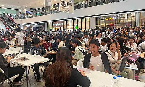 Job seekers are flocking to the 4Ps Job Fair at the SM City Davao Annex Event Center on Wednesday, April 15, 2026, as employers and applicants meet face-to-face in a one-stop venue for employment opportunities.