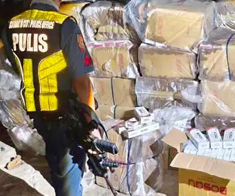 ZAMBOANGA. Lawmen seize some P2.9 million worth of smuggled cigarettes in law enforcement operations in the cities of Cotabato and Zamboanga on Wednesday, April 15. 

