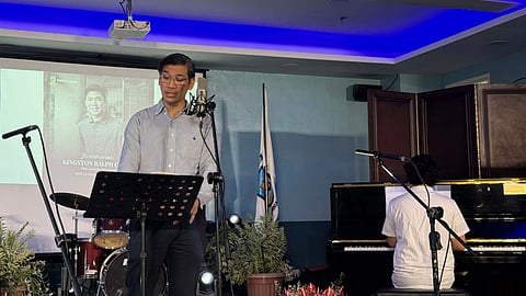 DEDICATION. Kelie Ko delivers a heartfelt vocal performance during the memorial tribute for Kingston Ralph Cheng at Paref Springdale School.
