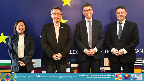 EU TALKS. Leo Tereso Magno (second from left) meets with Massimo Santoro (third from left) and other officials to explore positioning Mindanao and BARMM as a gateway for European Union engagement with Asean during discussions in Manila on April 20, 2026. 