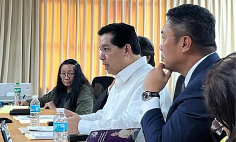 LEGAL REMEDIES. Leyte 1st District Rep. Martin Romualdez (center) appears as a resource person before the Independent Commission for Infrastructure in an undated photo. Romualdez’s camp on Thursday (April 23, 2026) said the lawmaker will explore all legal remedies after the Sandiganbayan issued a precautionary hold departure order against him upon the request of the Office of the Ombudsman. (Photo courtesy of ICI)