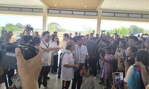 HOUSING PROJECT. President Ferdinand R. Marcos Jr. inspects the completed residential buildings and amenities at the Palayan City Township in Nueva Ecija on Thursday (April 23, 2026). The 23-hectare project, a flagship housing initiative under the Expanded Pambansang Pabahay para sa Pilipino (4PH) Program, is expected to accommodate around 22,596 beneficiaries across 24 residential buildings, once completed. (Photo courtesy of MPC Pool)