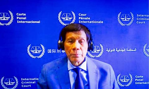 STICK TO LEGAL STRATEGIES. Former president Rodrigo Duterte in this undated photo. Palace Press Officer Claire Castro on Friday (April 24, 2026) advised lawyer Nicholas Kaufman, the legal counsel of Duterte, to focus on his client’s defense and legal strategies before the International Criminal Court (ICC), instead of Philippine political developments. (File photo) to focus on his client’s defense and legal strategies before the International Criminal Court (ICC), instead of Philippine political developments. The ICC Pre-Trial Chamber has confirmed all crimes against humanity charges against Duterte, finding substantial grounds linking him to murder and attempted murder in connection with his anti-drug campaign. (PNA File photo)