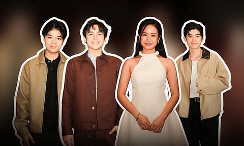 Sparkle artists Caprice Cayetano (2nd from right) and Heath Jornales (2nd from left) are set to headline GMA Public Affairs' upcoming romantic drama series “You’re My Favorite Song” – marking their first-ever starring role in a TV series. Also part of the cast are Marco Masa (leftmost) and Clifford (rightmost).