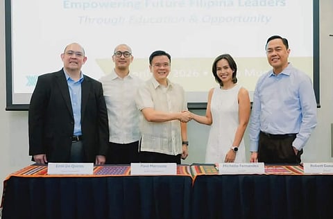 From left: Ayala Foundation Senior Director for Development Programs Jay de Quiros, Ayala Foundation Senior Director for Marketing and External Relations Paul Vincent Mercado, Ayala Foundation President and Trustee Tony Lambino, GCash Head of Sustainability and Corpcomm Michelle Fernandez, and Mynt Chief People Officer Robert Gonzales