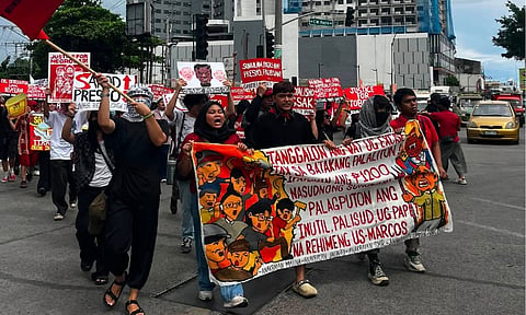 Members of Kilusang Mayo Uno–Southern Mindanao and Bagong Alyansang Makabayan–Southern Mindanao gathered at Freedom Park in Davao City on May 1, 2026, for their Labor Day mobilization.