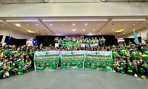In this file photo, members of Team Davao City celebrate after emerging as overall champion in the 2026 Davao Regional Athletic Association (Davraa) Meet held in Tagum City in February 2026. Stakeholders said Davao City’s newly launched ATO NA Athletes’ Scholarship Program will further support student-athletes striving to balance academics and sports competition.
