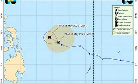Track of TD Caloy (PAGASA image)

