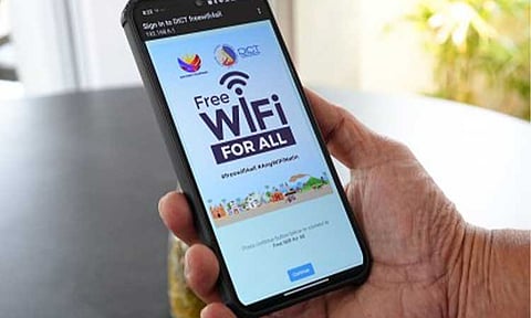 FREE WIFI AT PASIG FERRY. A mobile phone shows its free WiFi connection at the San Joaquin Ferry Station of the Pasig River Ferry Service (PRFS) on Thursday (May 14, 2026). The free service is available at several PRFS stations and on three boats, with the program set to be rolled out to more stations and ferries with assistance from the Department of Information and Communications Technology. (Photo courtesy of MMDA)