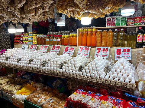RISING MARKET PRICES. Eggs are displayed for sale at a stall inside Bankerohan Public Market on Thursday, May 14, 2026, as vendors report slight increases in the prices of selected basic commodities, including eggs, chicken, and rice, due to supply adjustments.
