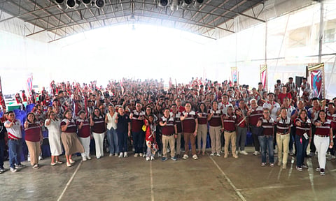 SOAR, DAVAO EAGLES! Members of the Davao Eagles delegation pose during the send-off ceremony Sunday, May 17, at Mintal Elementary School gym in Davao City ahead of the 2026 Palarong Pambansa in Agusan del Sur. The 771-member delegation will represent the Davao Region in the national meet scheduled from May 24 to 31. 
