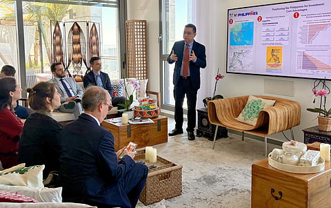 INVESTMENT OPPORTUNITIES. Trade undersecretary and Board of Investments (BOI) managing head Ceferino Rodolfo presents investment and partnership opportunities in the Philippines for artificial intelligence, cybersecurity, semiconductors, and the blue economy during meetings with Israeli companies in Tel Aviv.
