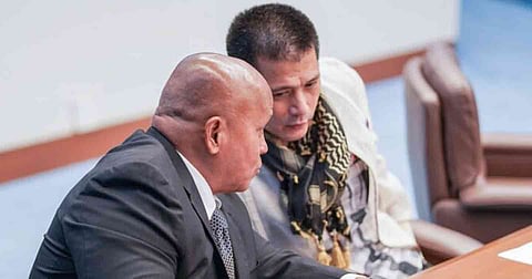 Senators Ronald ‘Bato’ Dela Rosa and Robinhood ‘Robin’ Padilla in a file photo released on October 2, 2025.