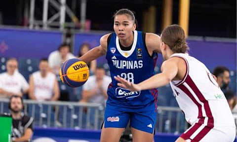 KEY PLAYER. Kacey dela Rosa leads the charge for Gilas Pilipinas Women in the 2026 FIBA 3x3 Women’s World Cup on Monday (June 1, 2026). The Philippine team, however, dropped its first two games against Latvia (11-14) and Germany (10-22). (Photo courtesy of FIBA)