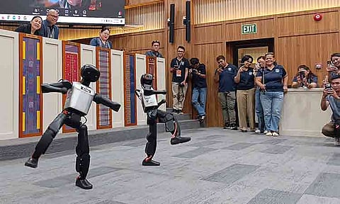 DAVAO CITY FOR EMERGING TECHS & INNOVATION. Two AI-powered robots danced to Billie Jean by Michael Jackson during the council session at Davao City’s Sangguniang Panlungsod on Tuesday, June 2, 2026. The robots, presented by East West International Education Specialist Inc., can translate up to 200 languages and respond to selected queries.