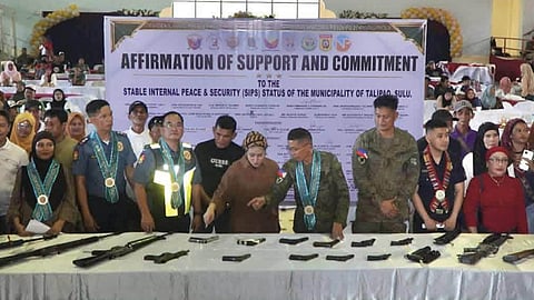 22 firearms surrendered, strengthening a gun-free, peace-centered Talipao 