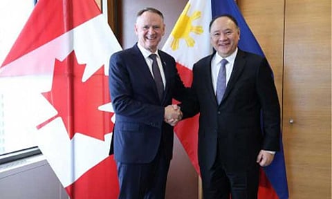 STRONGER DEFENSE TIES. Canadian Defense Minister David McGuinty (left) and Department of National Defense Secretary Gilberto Teodoro Jr. during their June 11, 2026 meeting in Ottawa where they signed a Statement of Intent to strengthen Defense Cooperation and Mutual Logistics Support Arrangement. The deal will allow the two countries to provide logistical support to one another during important military exercises, training activities, and operations. (Photo courtesy of the DND)