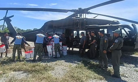Philippine Air Force S-70i Black Hawk helicopters are actively delivering relief goods from the Department of Social Welfare and Development (DSWD) to communities affected by a magnitude 7.8 earthquake.