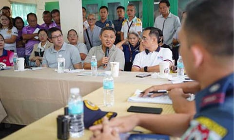 SCHOOL VIOLENCE. Education Secretary Sonny Angara meets with local government officials, police authorities, and school personnel at San Jose National High School in Tacloban City, Leyte on Tuesday (June 23, 2026). Angara underscored the need for an updated safety protocol and increased police visibility in public schools to deter violence. (Photo courtesy of DepEd OSEC)