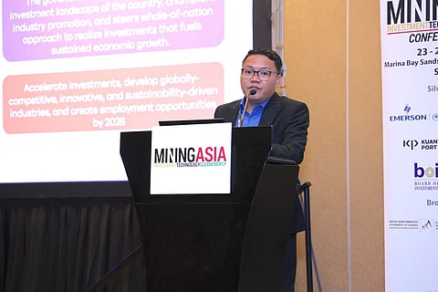 BOI promotes Philippine green minerals to investors in Singapore
Resource-Based Industries Service Acting Director Francis M. Peñaflor discusses investment opportunities in the Philippines' critical minerals sector during the Mining Asia Conference and Exhibition on June 23 and 24, 2026.