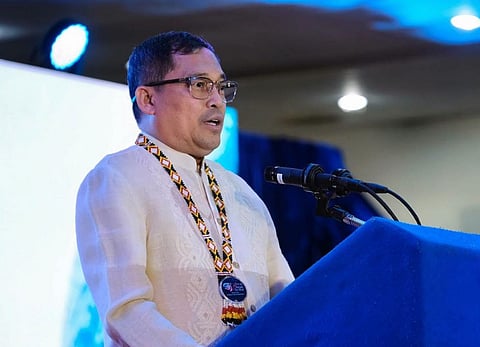 Davao del Norte Gov. Edwin I. Jubahib delivers his message during the province's 59th Founding Anniversary celebration in Tagum City. Jubahib highlighted Davao del Norte's transformation into an insurgency-free, investment-ready province as the Mindanao Development Authority identified the province as a key gateway for expanding trade, investment and regional connectivity with ASEAN.