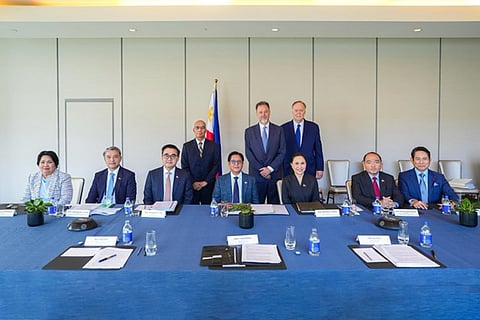 MINING EXPANSION.President Ferdinand R. Marcos Jr. (seated, center) meets with executives of Canadian mining company B2Gold Corp. and Philippine government officials, including Department of Trade and Industry Secretary Cristina A. Roque (seated, second from right) and Finance Secretary Frederick D. Go (seated, second from left), in Vancouver, Canada, on July 3, 2026. During the meeting, B2Gold announced plans to invest ₱850 million to expand its operations in the Philippines, supporting existing jobs and creating up to 2,000 new positions.