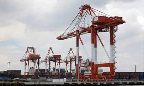 GROWTH OUTLOOK. The Manila South Harbor, one of the country's busiest seaports and a major gateway for international trade, is shown in this May 8, 2025 photo. The Philippine economy grew by 2.3 percent year on year in the second quarter of 2026, slower than the 5.5-percent expansion recorded in the same period last year, but Malacañang is optimistic that the economy will rebound in the second half of the year. (PNA photo by Yancy Lim)