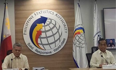 BOOSTING GROWTH. National Statistician Dennis Mapa (left) and Department of Economy, Planning and Development Secretary Arsenio Balisacan hold a press briefing on the second-quarter performance of the Philippine economy at the Philippine Statistics Authority’s office in Quezon City on Friday (Aug. 7, 2026). Balisacan said while growth slowed to 2.3 percent, the government will pursue reforms to boost growth in the coming quarters. (PNA photo by Anna Leah Gonzales)