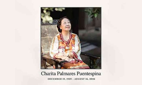 Davao agricultural pioneer and Malagos Chocolate co-founder Charita “Chari” Palmares Puentespina, who helped transform a family farm into an internationally recognized Filipino chocolate brand, died Sunday, August 16, 2026, at the age of 86.