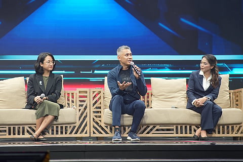  (From left) Tala Director for External Affairs Atty. Arianne Ferrer, Maya Bank President and CEO Angelo Madrid, and G-Xchange Chief Operating Officer Barbie Dapul discuss digital financial infrastructure during a panel session at the ASEAN Tech Summit in Manila, Wednesday, Aug. 19, 2026. The executives emphasized shifting regional financial inclusion goals from basic account access to long-term financial health and resilience.