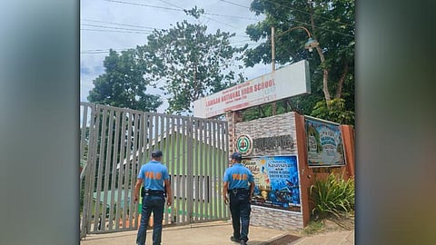 POLICE VISIBILITY. Police personnel of Danao City Police Station conducy police visibility and school visitation at various schools in Danap City, Cebu, as part of Governor Pamela Baricuatro’s directive to strengthen the security in all schools across Cebu following the Zamboanga shooting incident. 
