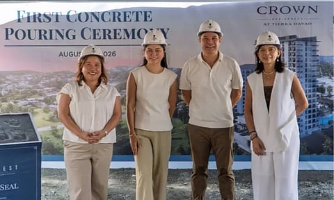 BUILDING THE FUTURE IN DAVAO. Torre Lorenzo Development Corp. officials pose during the ceremonial first concrete pouring for Crown Residences and Crest Suites at Tierra Davao, marking the start of vertical construction for the company’s latest residential and hospitality developments in Davao City. 
