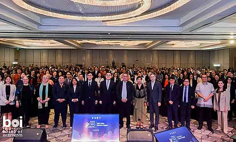 GATHERING FOR GROWTH.  Government officials, business leaders and other stakeholders pose for a group photo during the Philippine Economic Briefing in Davao City on Aug. 24, 2026. The event, themed “Make Future Industries Happen,” brought together key players to discuss investment opportunities and the development of future industries in Mindanao.