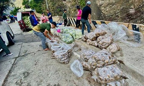 ‘RESCUE BUY.’ Highland vegetables are sold in a rolling market at Scout Hill in Camp John Hay in this May 2026 photo to help Cordillera farmers cope with oversupply and falling prices. Abra Lone District Rep. JB Bernos on Thursday (Aug. 27) urged local government units to explore “rescue buy” operations for farmers’ crops to prevent produce dumping due to oversupply. (Photo courtesy of Redjie Melvic Cawis/PIA-CAR)