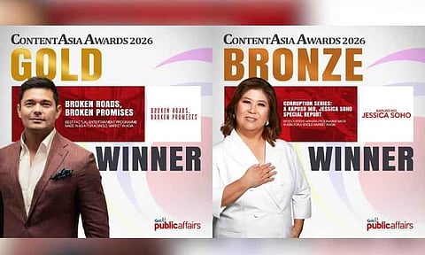 GMA Public Affairs once again brought pride to the Philippines as two of its acclaimed productions earned top honors at the 2026 ContentAsia Awards, with “Broken Roads, Broken Promises” taking home a Gold award and “Corruption Series: A Kapuso Mo, Jessica Soho Special Report” winning Bronze.