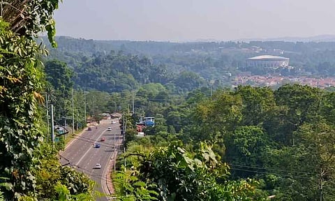A white haze blankets parts of the Davao City skyline as seen from Barangay Langub at around 8 a.m. Wednesday, September 2, 2026. PAGASA said haze from fires in Indonesia may affect parts of Mindanao and the Visayas.