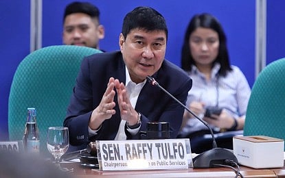 WATER SUPPLY ISSUES. Senator Raffy Tulfo speaks during the Senate Committee on Public Services hearing on Thursday (Sept. 3, 2026). He stressed that PrimeWater’s rebranding as Hiraya Water does not erase its existing obligations to consumers suffering from unreliable water service. (Photo courtesy of Senate PRIB)