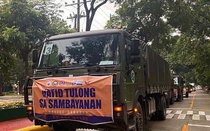HELP IS ON THE WAY. The Office of Civil Defense, with the assistance of the Armed Forces of the Philippines, on Friday (Sept. 4, 2026) deploys 10 trucks filled with relief goods to aid communities in Bulacan severely affected by tropical storms Luis, Maymay, and Neneng and the monsoon rains. This effort is part of the government's ongoing response operations for communities heavily hit by the recent weather disturbances. (Photo courtesy of the OCD)