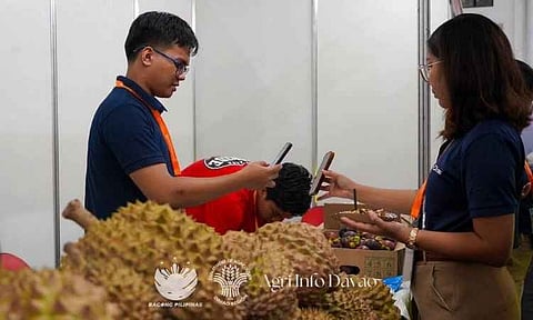 DAVAO FRUIT. A display of fresh durian from Davao Region is featured at the Manila Foods and Beverages Expo Cebu 2026 at the IEC Convention Center in Cebu City on Friday (Sept. 11, 2026). The expo runs until Sept. 13, showcasing fresh fruits and other agri-products from the region.