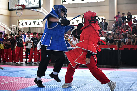 Photo by Davao City Sports Development Division 
ARNIS ATHLETES compete during the 2026 Kadayawan sa Davao Sports Festival match in Davao City. The city government has opened applications for its ATO NA Sports Scholarship Program, which provides financial assistance to qualified student-athletes. 
