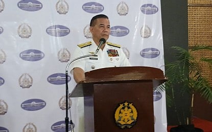 AFP West Philippine Sea spokesperson Rear Admiral Roy Vincent Trinidad briefs reporters on the absence of confirmed Chinese drilling activity at Bajo de Masinloc