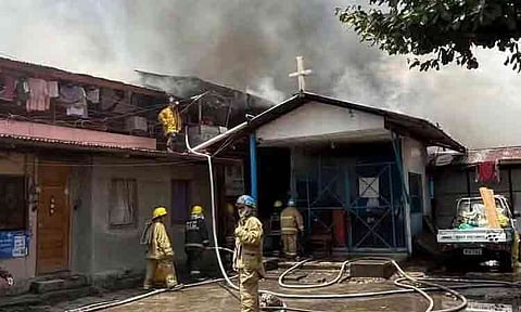 A fire broke out along Porras Street in Barangay Obrero, Davao City, at around noon on Monday, September 14, 2026.