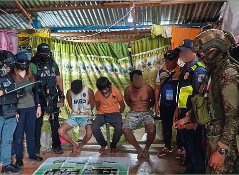 ZAMBOANGA. Authorities arrest three individuals and seize some P102,000 worth of illegal drugs as they dismantle a drug den in a law enforcement operation on Tuesday, September 22, in Panang village, Wao, Lanao del Sur. 