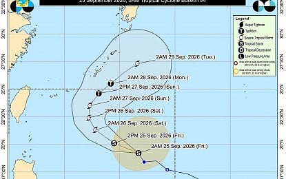 Track of Tropical Storm Queenie (PAGASA image)