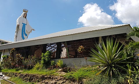 MURCIA. A huge image of the Blessed Mother at the Novitiate Seminary-Marian Missionaries of the Holy Cross Novitaite House, Retreat House and Youth Center in Murcia. (Carla N. Cañet)