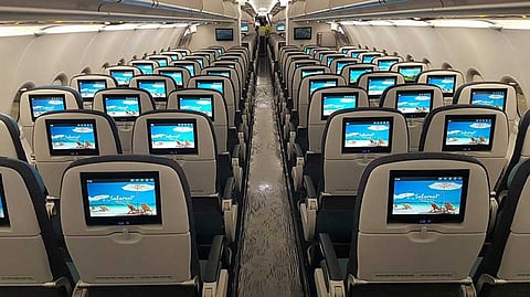 NEW AIRCRAFT. Philippine Airlines' new A321neo features personal in-flight entertainment for all its passengers. (Contributed by PAL Corp Comm)