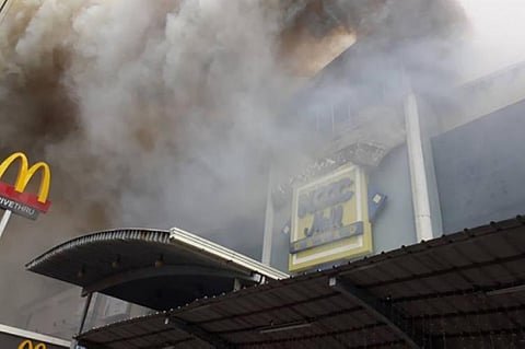 DAVAO. Fire in NCCC mall in Maa, Davao City last December 23, 2017, which claimed 38 lives. (SunStar file photo)