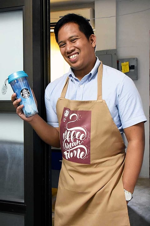 Use the Starbucks tumblers when you get a cold beverage for take out at Starbucks and help save the environment. (Mark Perandos)